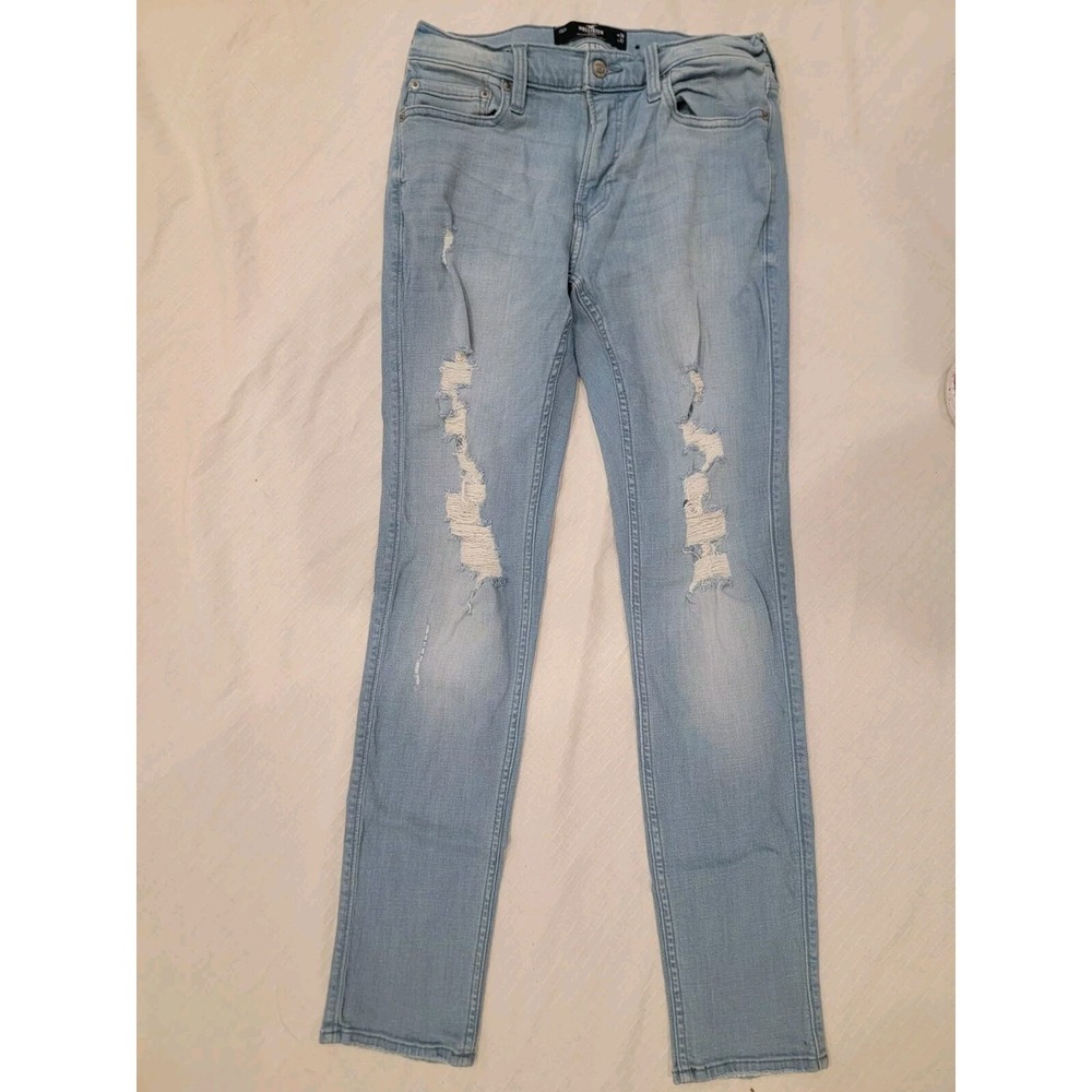 Hollister Advanced stretch jeans: Skinny fit, medium wash distressed Men's 30x32